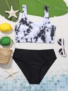 少女扎染比基尼套装 夏日海滩