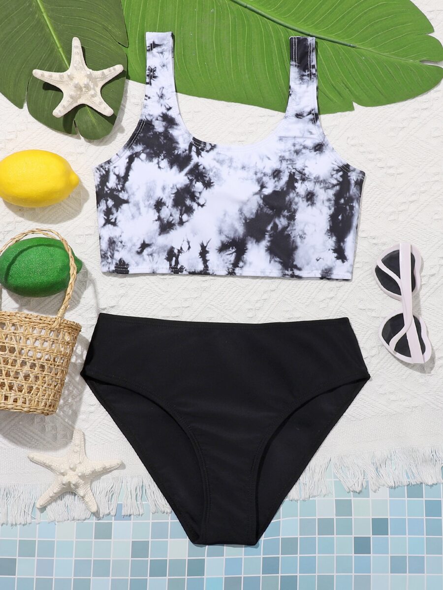 少女扎染比基尼套装 夏日海滩