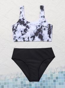 少女扎染比基尼套装 夏日海滩