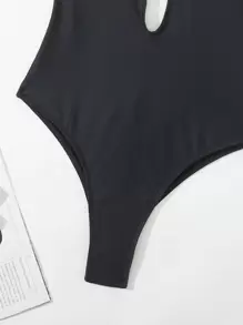 SHEIN Swim Criss-Cross Tie Backless One Piece Swimsuit Summer - Black - View 6