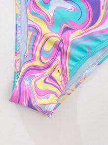 SHEIN Swim Top bikini triángulo con estampado - Multicolor - Ver 8