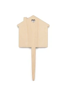 1入組房子形狀裝飾花園樁 - 米色 - 查看 2