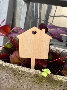 1入組房子形狀裝飾花園樁 - 米色 - 查看 3