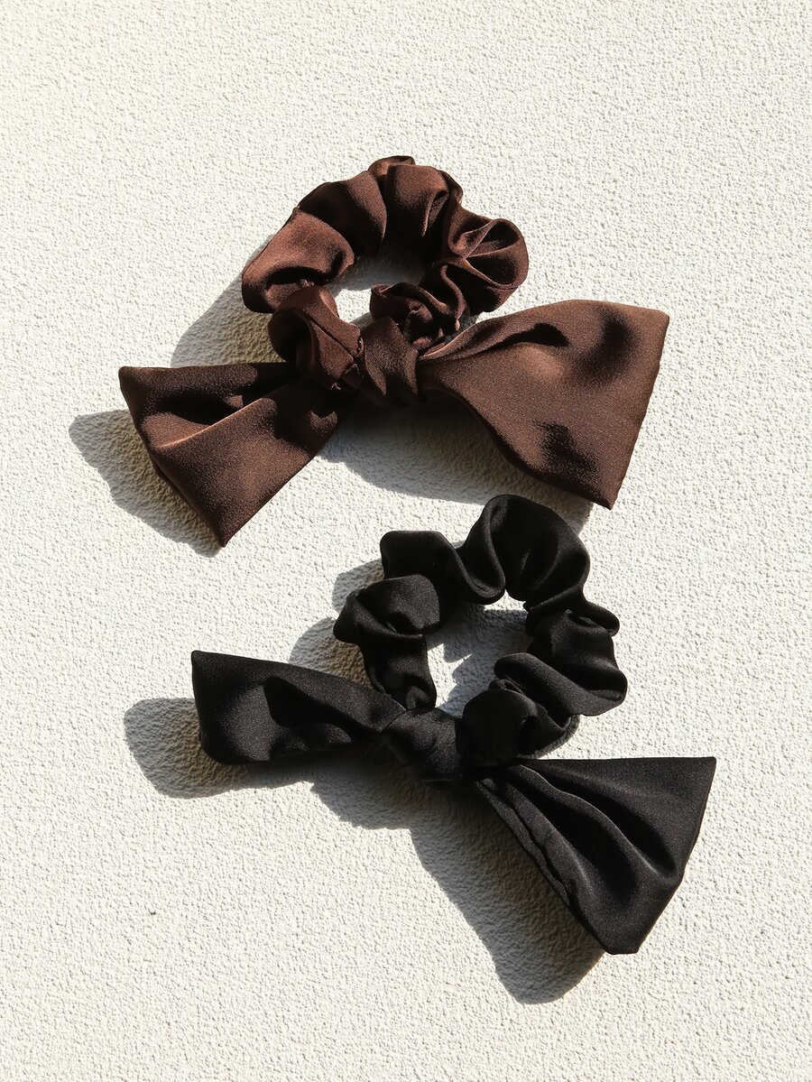 2入組蝴蝶結裝飾髮圈 - 彩色 - 查看 1