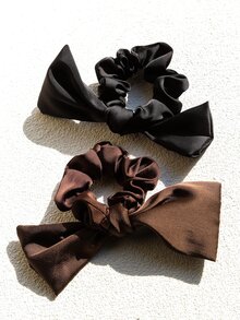 2入組蝴蝶結裝飾髮圈 - 彩色 - 查看 2