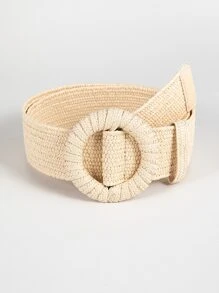 Thắt lưng dệt khóa tròn - Màu be - Xem 1