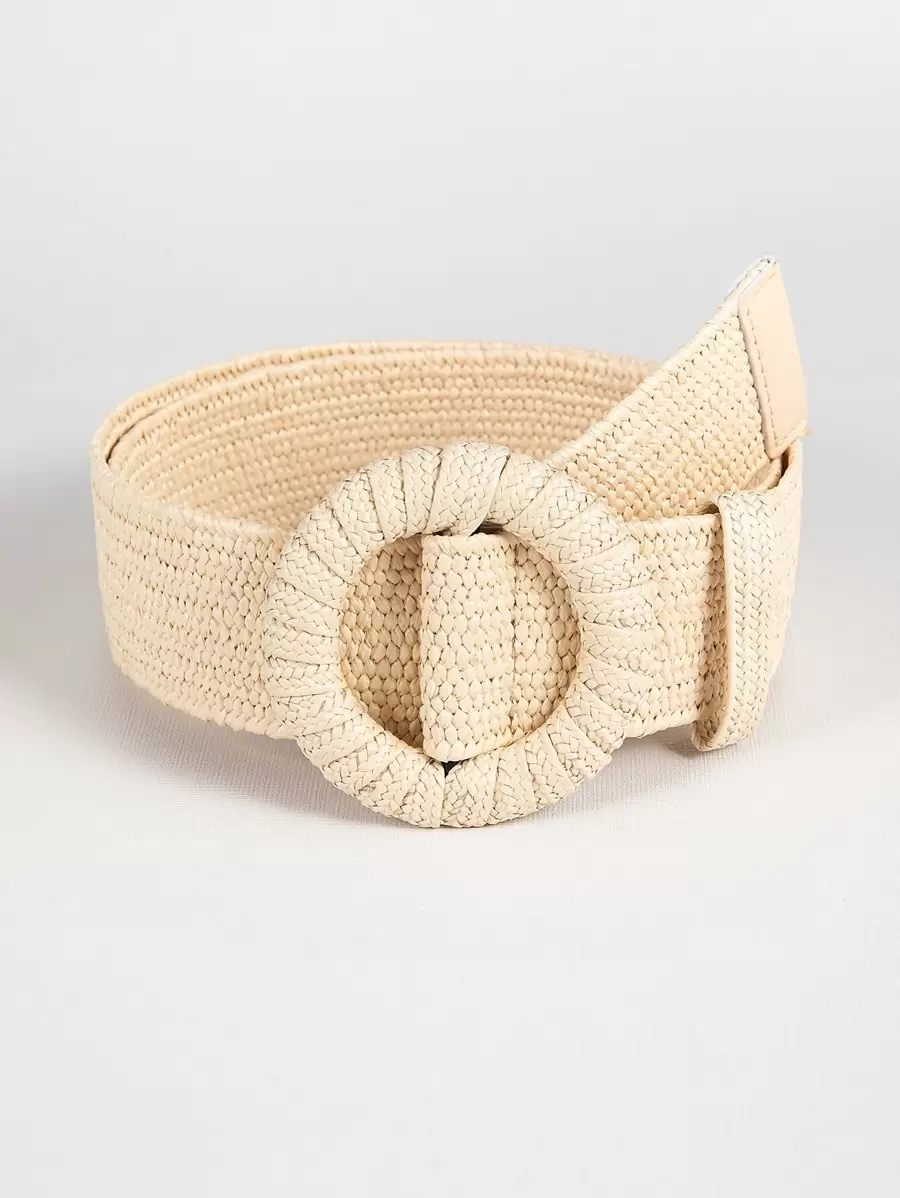 Thắt lưng dệt khóa tròn - Màu be - Xem 1