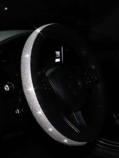 MEIKAXIU 1入組水鑽裝飾汽車方向盤套