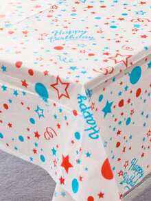 1 件一次性生日派對桌布 - 彩色 - 查看 2