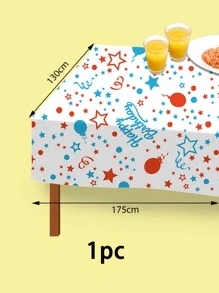 1 件一次性生日派對桌布 - 彩色 - 查看 3