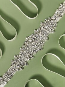 Rhinestone Decor Bridal Belt Halloween - Silver - View 4