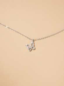 Rhinestone Butterfly Charm Necklace