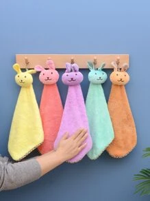 1 Peça Pano de Prato Toalha de Cozinha com Desenho de Coelho Aleatório - Multicolorido - Visão 1