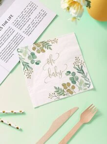 14 chiếc khăn ăn dùng một lần, giấy ăn tối in hoa chữ đơn giản cho phòng ăn - Nhiều màu - Xem 2