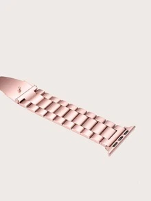 1pc Stainless Steel Watchband Compatible With Apple Watch - Pink - View 3
