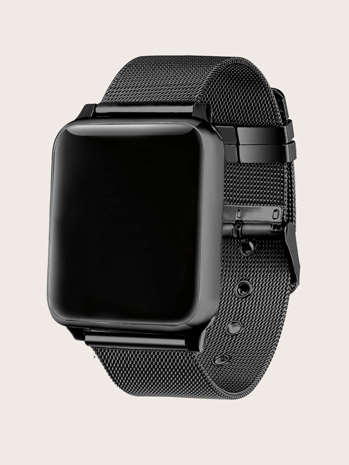 Stainless Steel Watchband Compatible With Apple Watch - Black - View 1