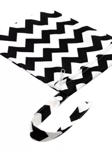 Bolsa de almacenamiento de pañal con patrón de cheurón - Blanco y Negro - Ver 2