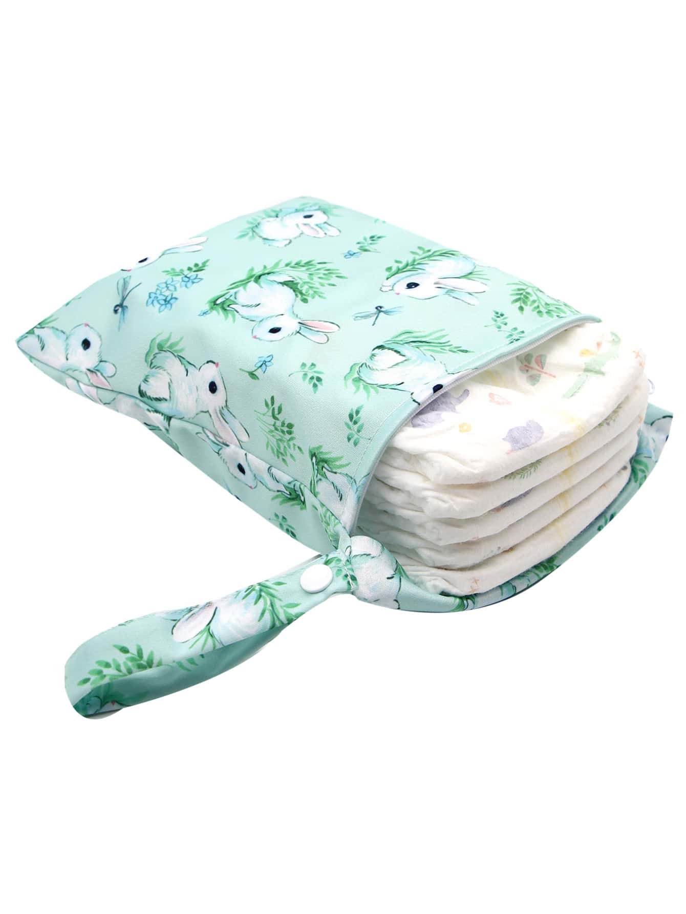 1 pieza Bolsa de pañales con estampado de conejo - Multicolor - Ver 1