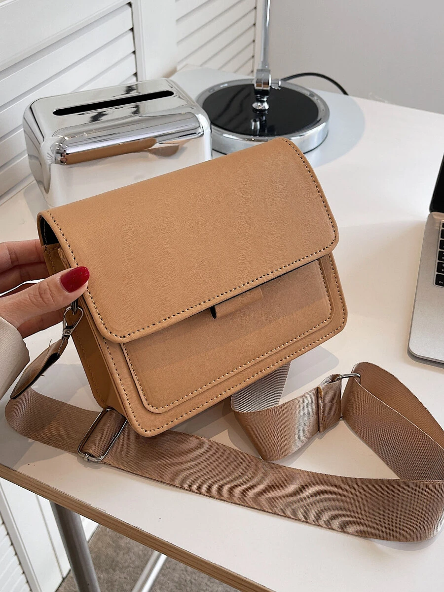 Waterproof,Lightweight,Business Casual Mini Minimalist Flap Square Bag For Teen Girls Women College Students,Rookies & White-collar Workers Perfect for Office,College,Work ,Business,Commute - Khaki - View 1