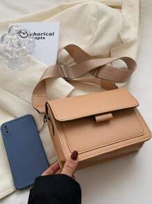 Waterproof,Lightweight,Business Casual Mini Minimalist Flap Square Bag For Teen Girls Women College Students,Rookies & White-collar Workers Perfect for Office,College,Work ,Business,Commute - Khaki - View 6