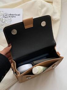 Waterproof,Lightweight,Business Casual Mini Minimalist Flap Square Bag For Teen Girls Women College Students,Rookies & White-collar Workers Perfect for Office,College,Work ,Business,Commute - Khaki - View 7