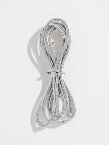 闪亮细节纯色发圈，Y2K风格马尾辫发圈，发绳，弹性发圈，发圈，健身运动装，发饰，头部配饰，弹性发带，夏季，假日，旅行 - 銀色 - 查看 5