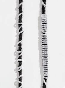 闪亮细节纯色发圈，Y2K风格马尾辫发圈，发绳，弹性发圈，发圈，健身运动装，发饰，头部配饰，弹性发带，夏季，假日，旅行 - 銀色 - 查看 7