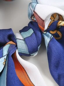 Chain Pattern Scarf Hair Tie - Multicolor - View 3
