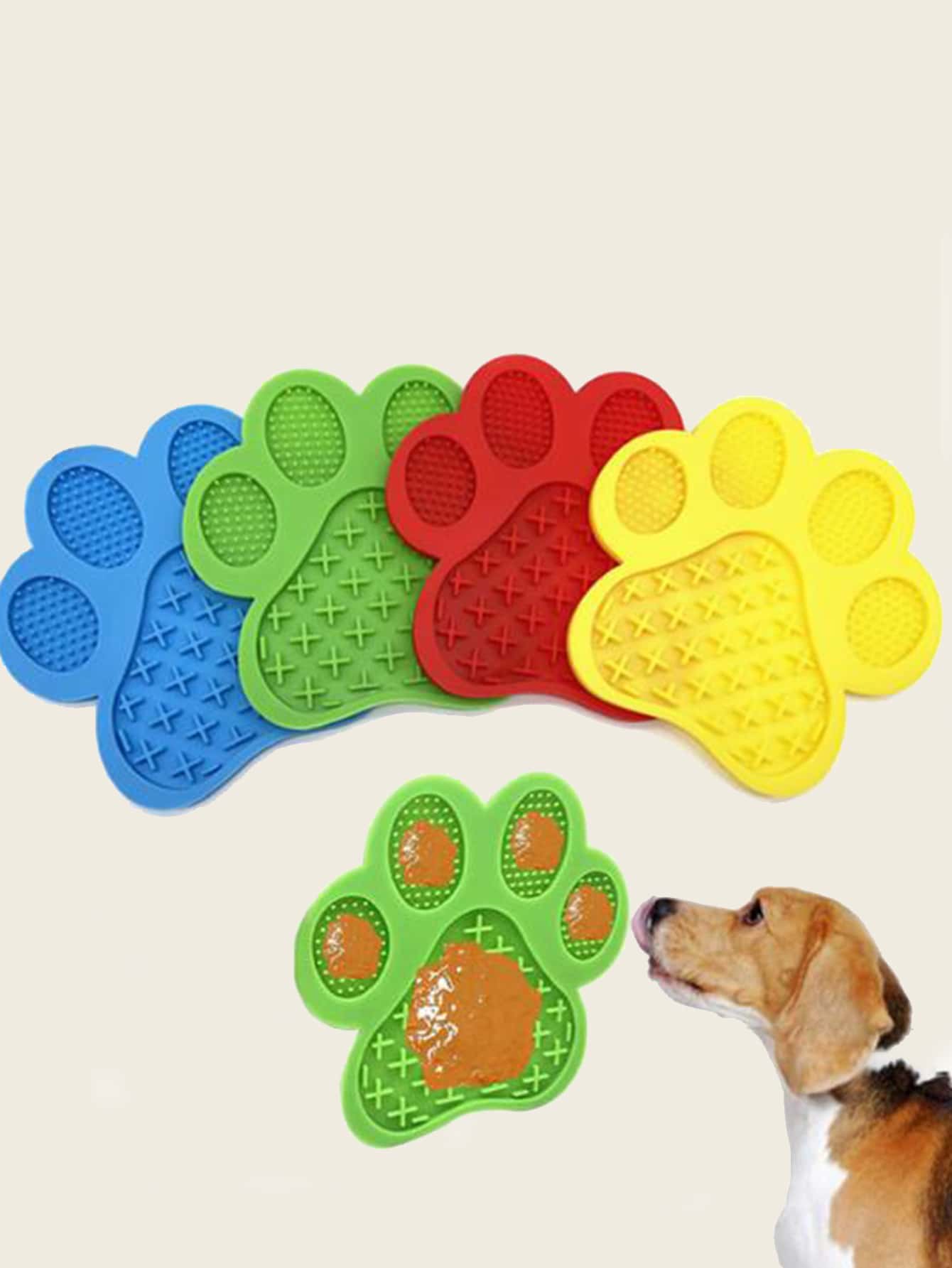 1pc Paw có hình dạng màu sắc ngẫu nhiên cho thú cưng Licking Pad - Nhiều màu - Xem 1