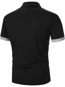 Manfinity Homme Men Argyle Print Polo Shirt - Black and White - View 2