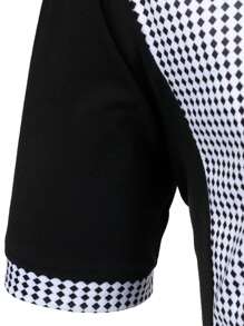Manfinity Homme Men Argyle Print Polo Shirt - Black and White - View 4