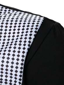 Manfinity Homme Men Argyle Print Polo Shirt - Black and White - View 5