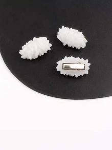 3 cái Kẹp Tóc Trang Trí Cá Sấu - trắng - Xem 2