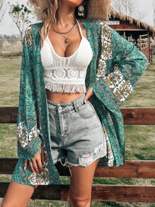 Allover Print Kimono - Multicolor - View 1