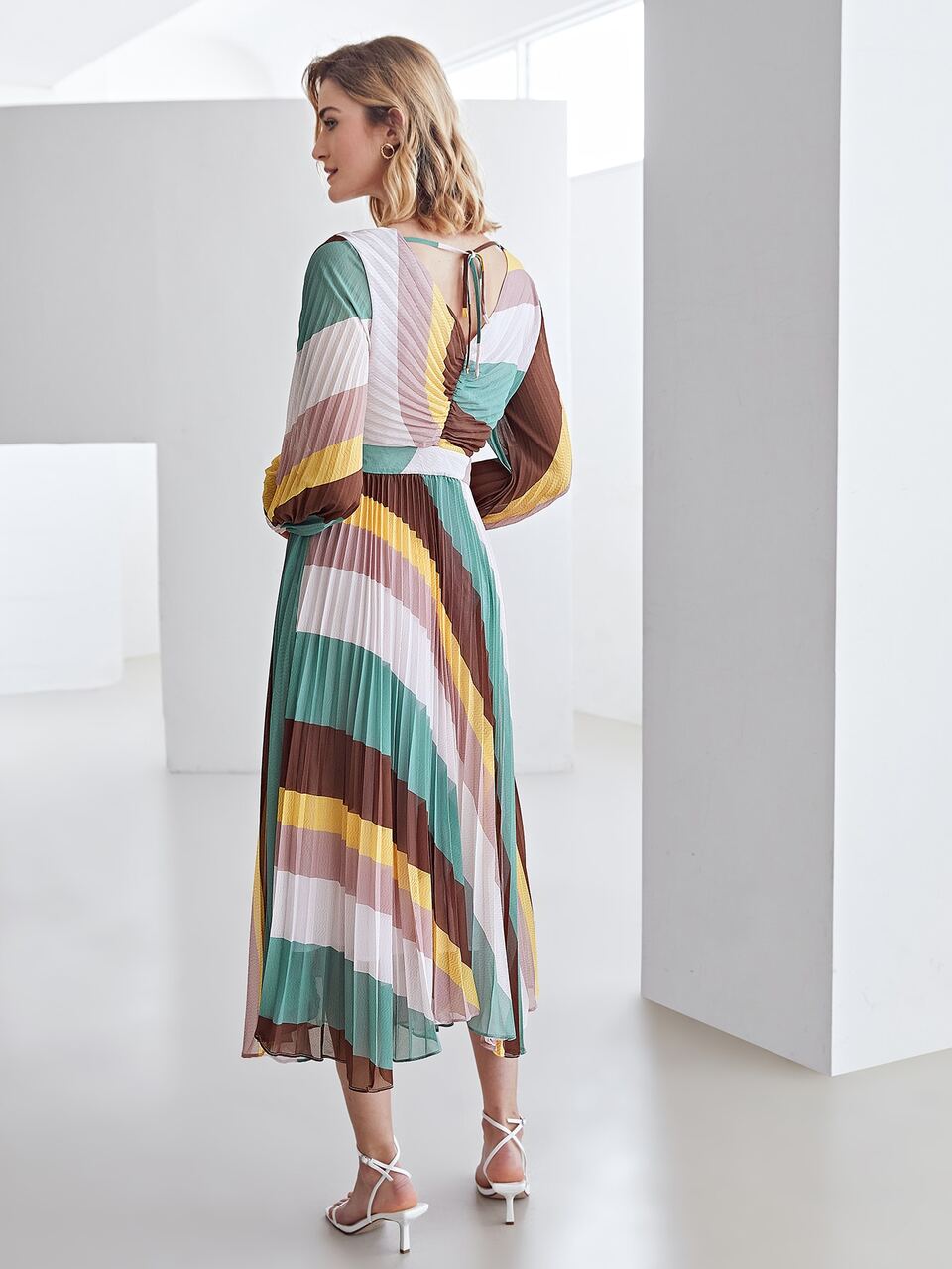MOTF COLORBLOCK PLISSE DRESS
