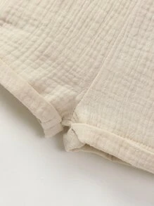 Rompers Em bé Nút Túi màu trơn - Màu be - Xem 7