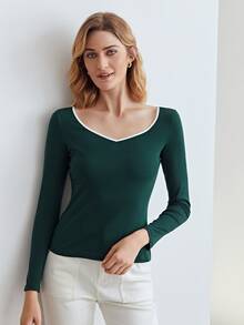 MOTF PREMIUM CONTRAST BINDING T-SHIRT - Dark Green - View 7