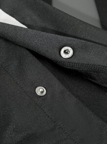 Plus Side Striped Snap Button Pants - Black - View 7
