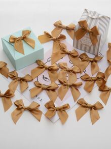 20入組素色禮品圍裹蝴蝶結 - 卡其色 - 查看 1