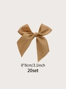 20入組素色禮品圍裹蝴蝶結 - 卡其色 - 查看 3