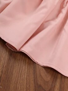 SHEIN 女孩一字肩泡泡袖上衣和荷葉邊半身裙 - 藕粉色 - 查看 6