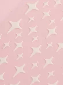 2片星月印花夜光美甲貼紙 Y2K風格美甲貼紙 DIY - 白色 - 查看 4