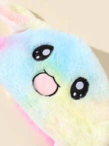 Tie Dye Cartoon Ear Design Fluffy Hat - Multicolor - View 3