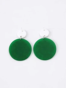 Bông tai hình tròn in hoa - Nhiều màu - Xem 2