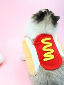 1 pieza Disfraz de mascota con hot dog con diseño - Multicolor - Ver 4