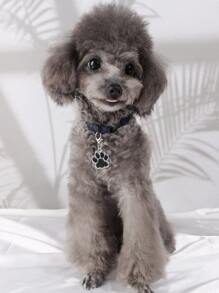 1pc Paw Shaped Pet ID Tag - Black - View 2