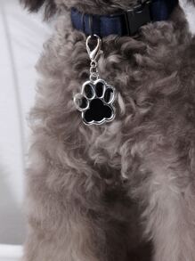 1pc Paw Shaped Pet ID Tag - Black - View 4