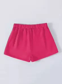 SHEIN Unity Shorts deportivos con estampado de letra - Rosa Fucsia - Ver 2