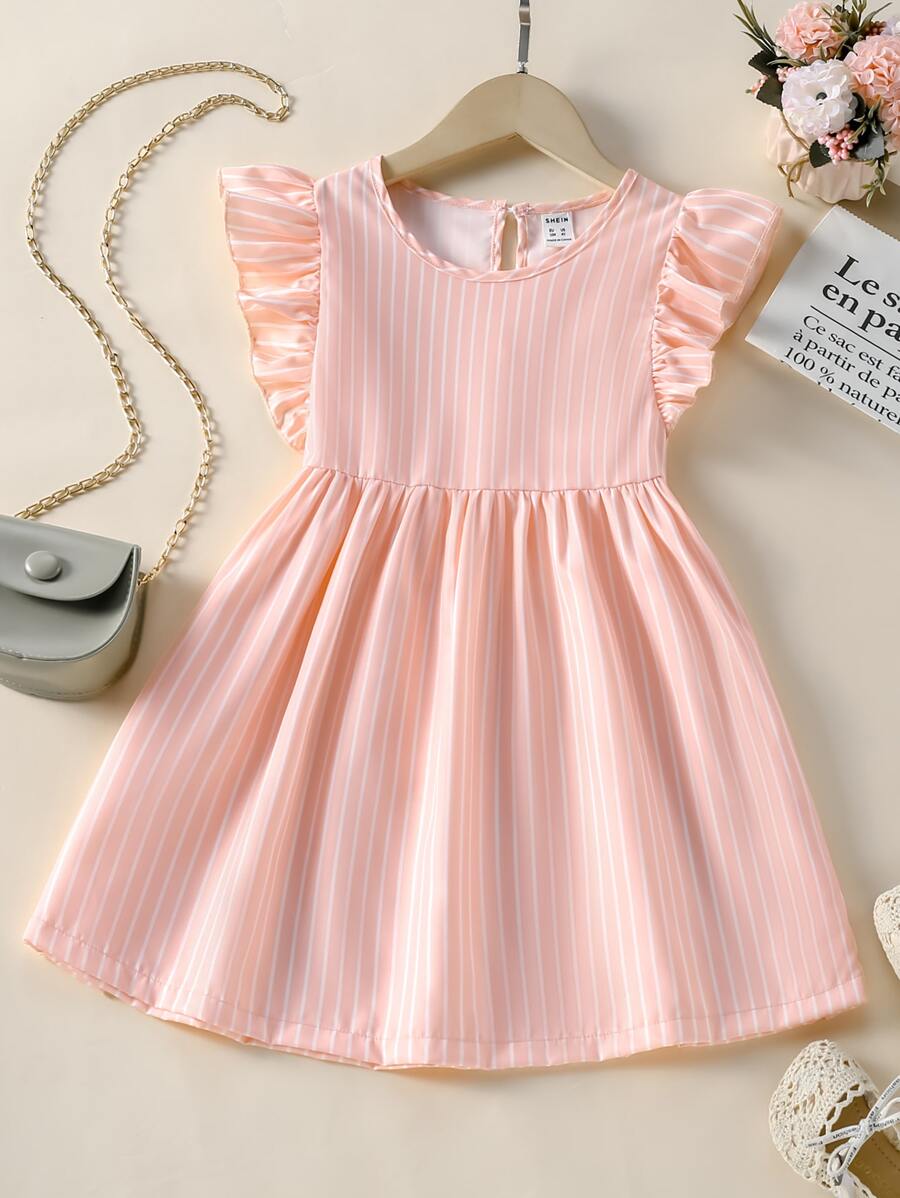 Đầm bé gái Xù màu trơn Dễ thương - Màu Hồng baby - Xem 1