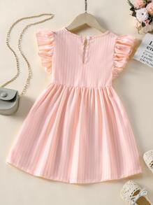 Đầm bé gái Xù màu trơn Dễ thương - Màu Hồng baby - Xem 2